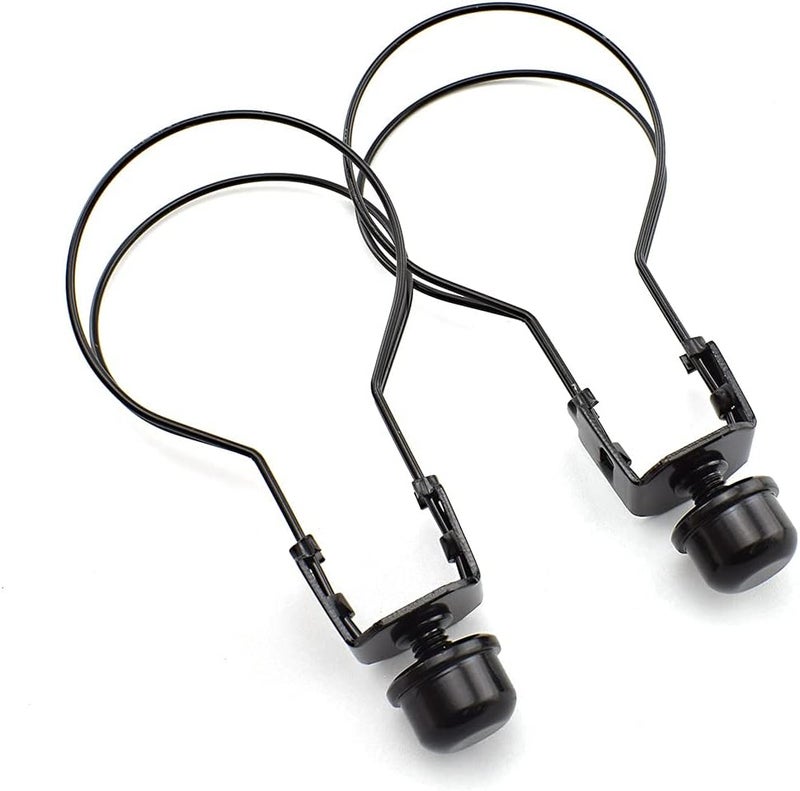 MARRTEUM Lamp Shade Light Bulb Clip Adapter with Solid Lamp Finial for Table and Floor Lamps [2set Black] - Image 5